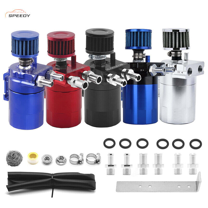 Oil Catch Can Kit Reservoir Baffled Tank with Breather Filter Universal Aluminum
