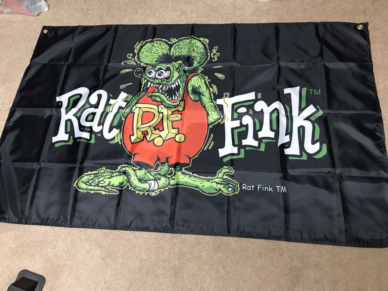 Rat Fink Flag Banner Sign Matco Cloth 3x5\' hot rod ford chevy mustang