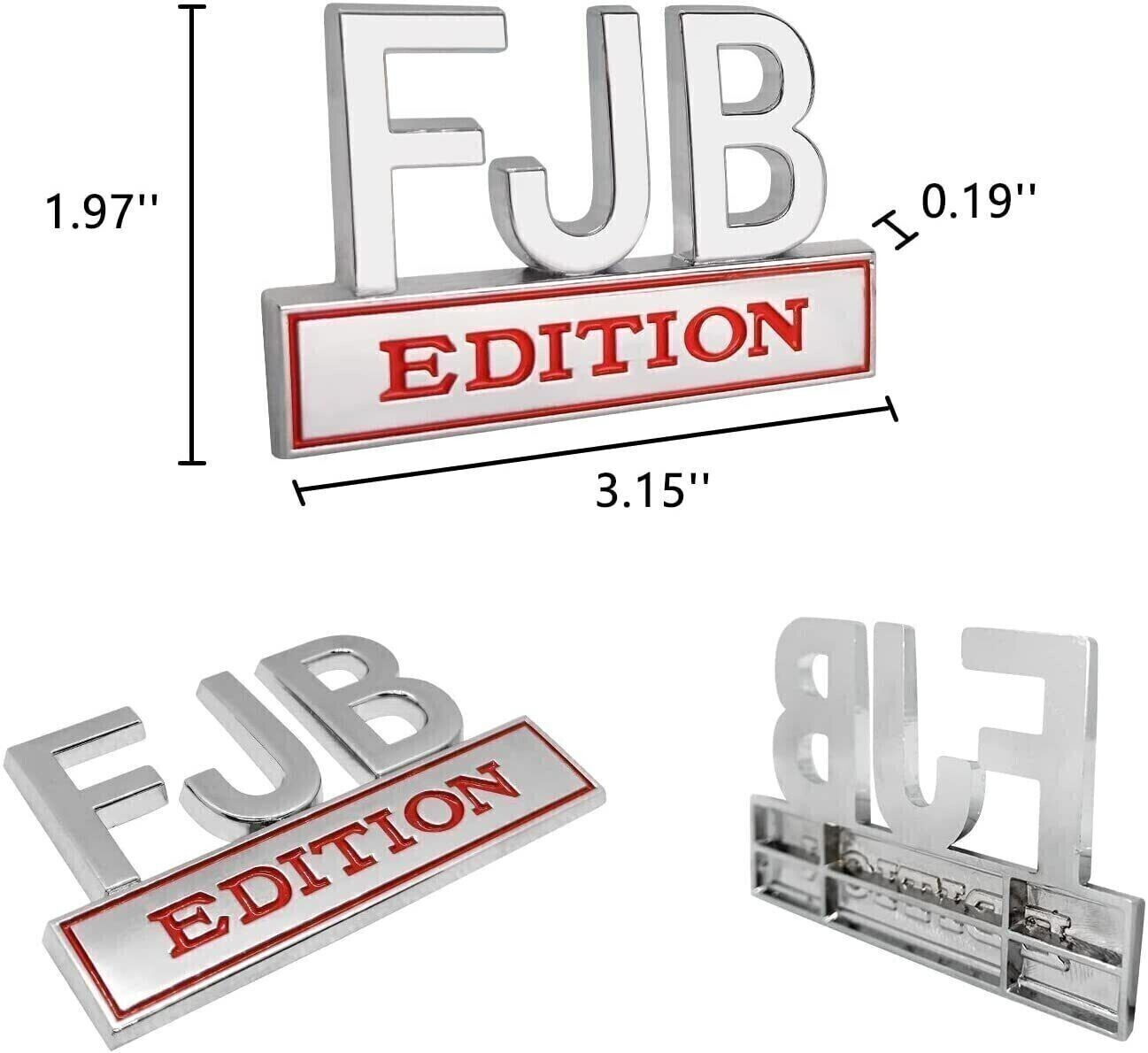 2X FJB EDITION Emblem Badge 3D Letters Sticker Decal for Chevy Fit All Car Truck