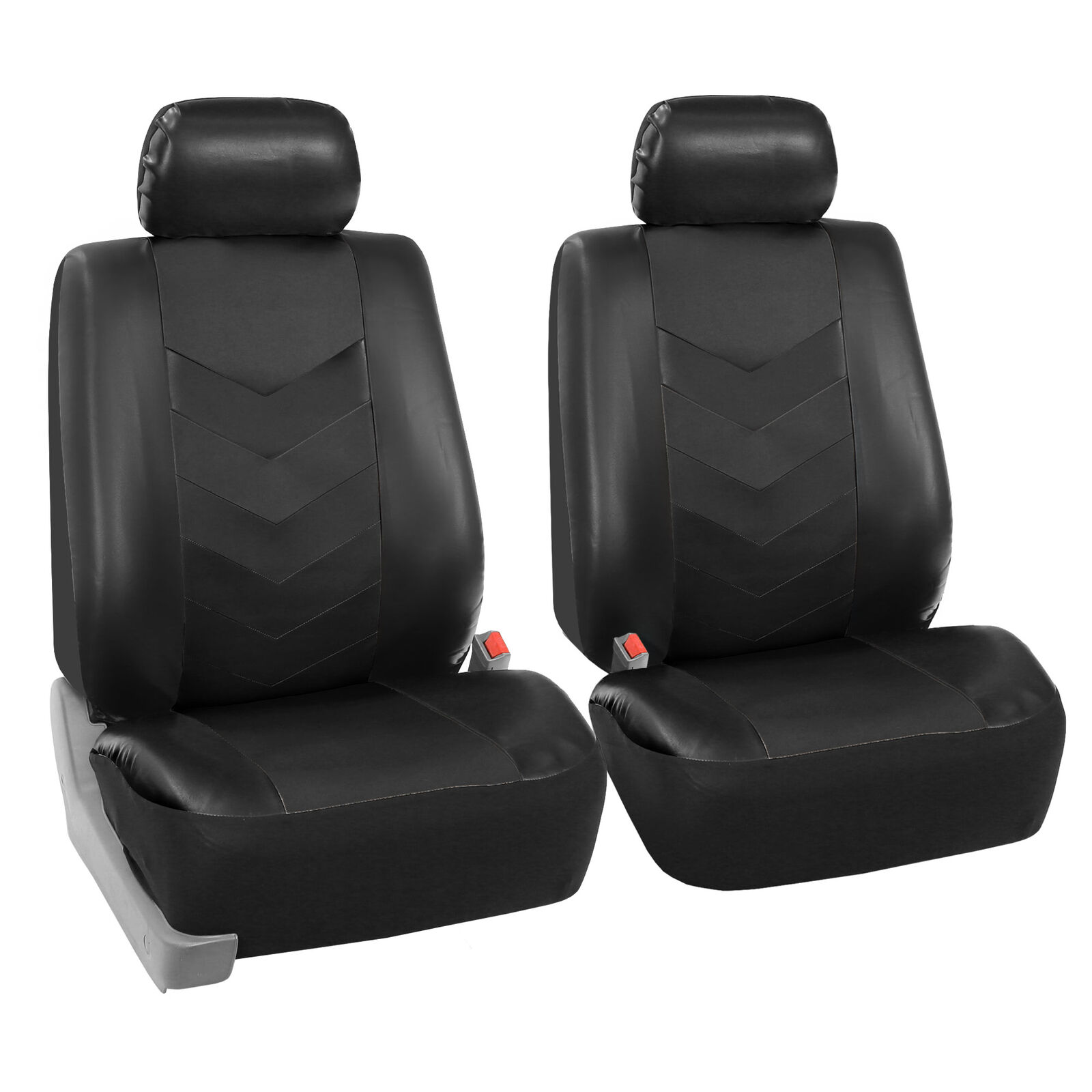 FH Group Universal Fit Premium Faux Synthetic Leather Car Seat Covers - 2pc