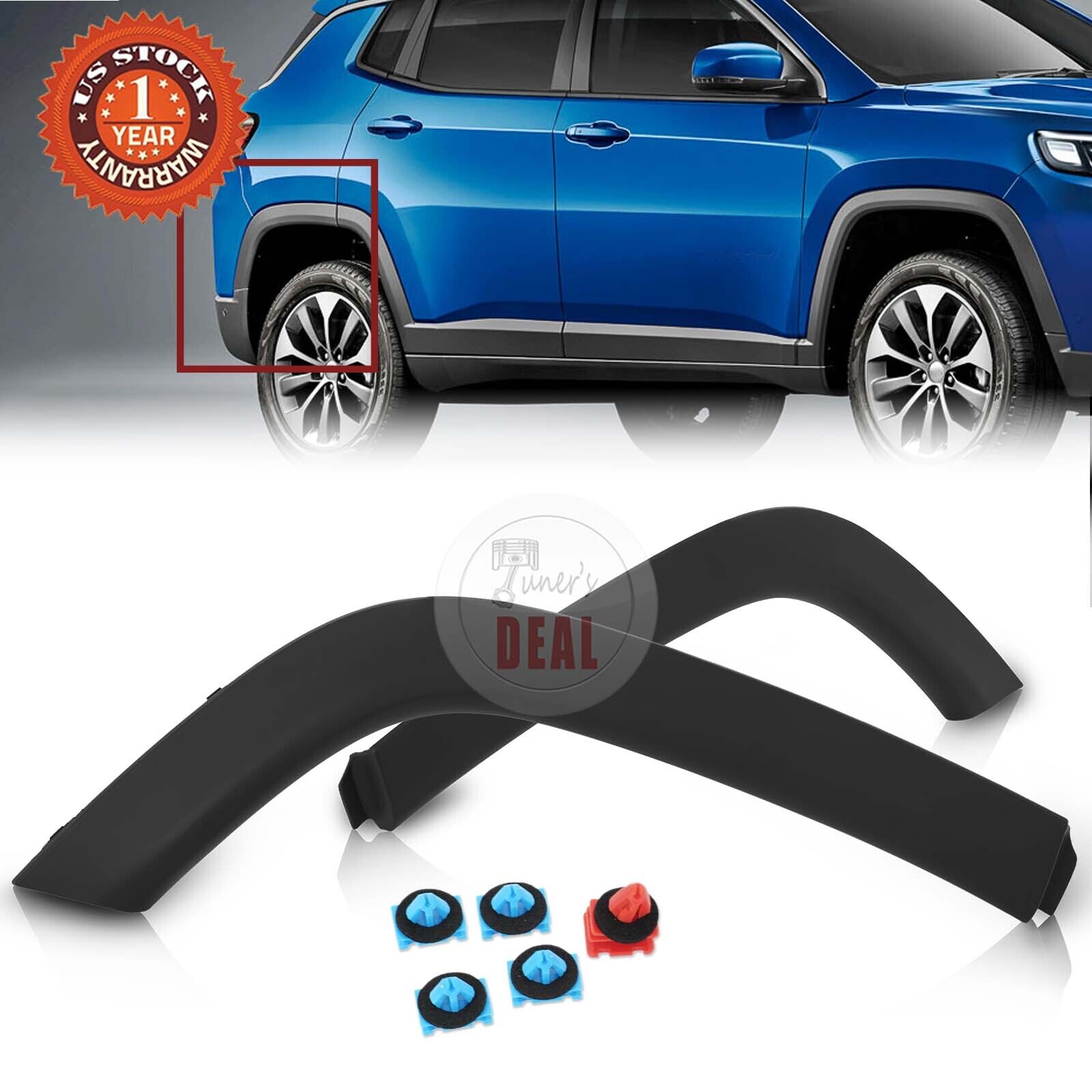 For 2018-2021 Jeep Compass Rear Left + Right Side Wheel Fender Flare Molding