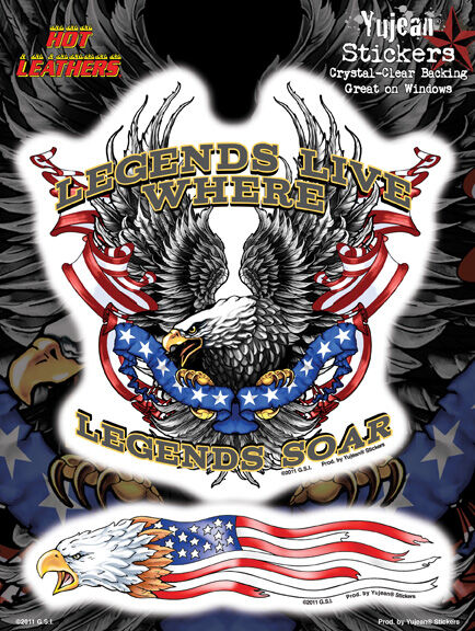 New Biker American Eagle decal sticker flag Legends 