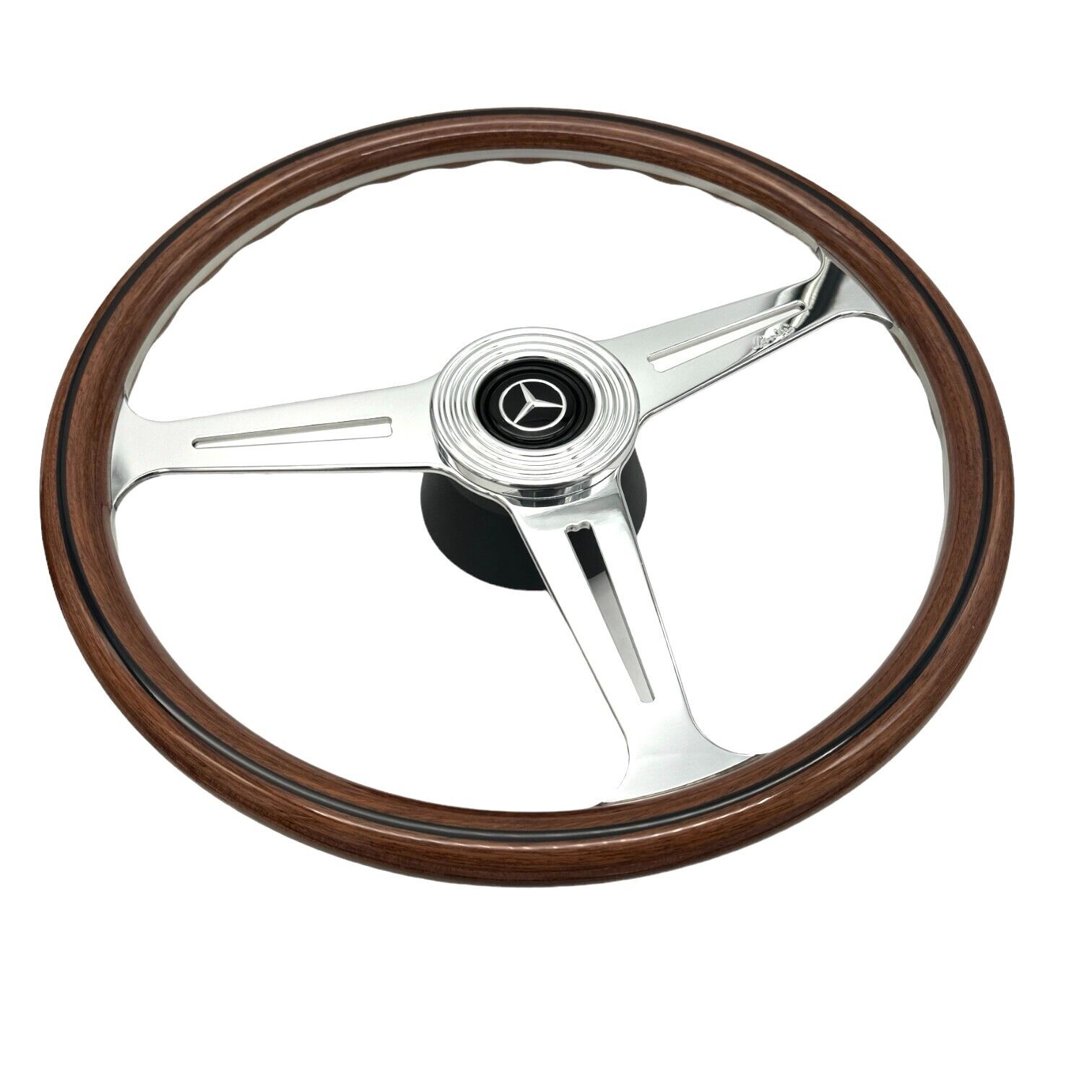 Mercedes-Benz R107 1980+ Luisi Montecarlo Vintage Wood Steering Wheel 390mm
