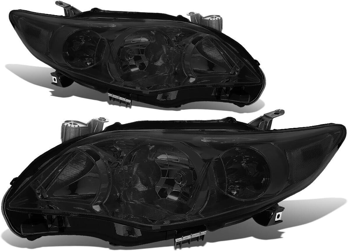 Fits 2011-2013 Toyota Corolla Smoke Lens Headlights lamps Left+Right 11-13