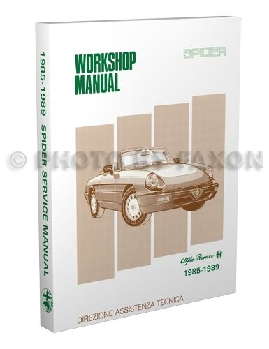 Alfa Romeo Spider Shop Manual 1985 1986 1987 1988 1989 Veloce Graduate Quadrifog