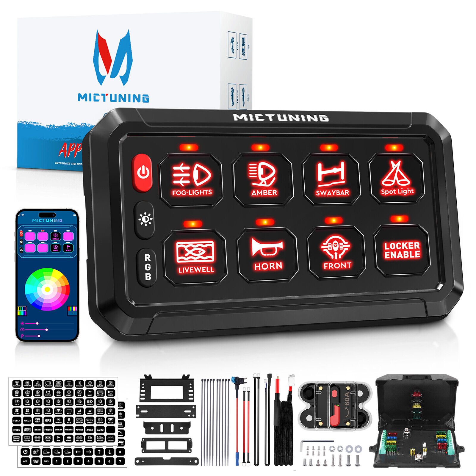MICTUNING P1s 8 Gang Switch Panel 5.5\