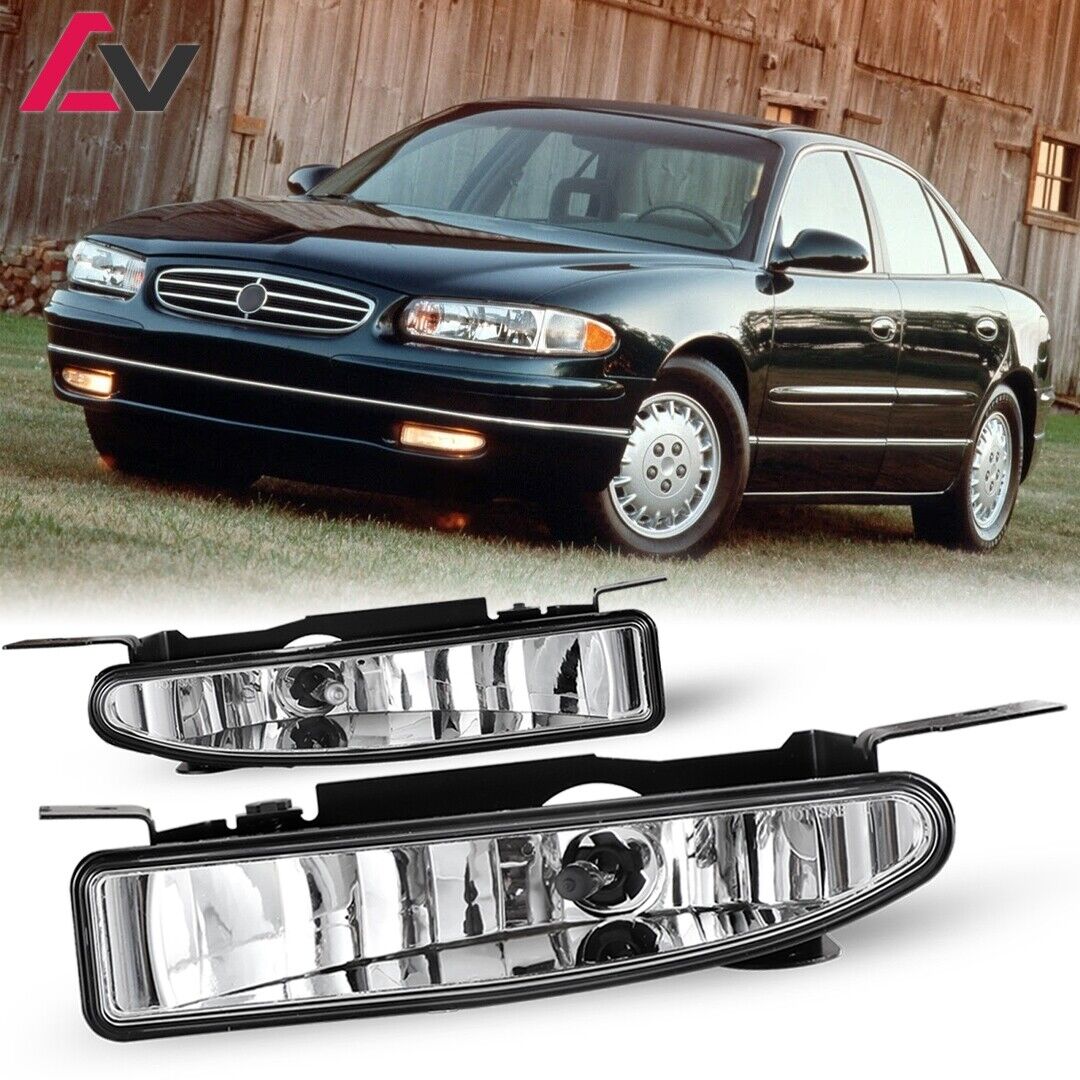 For Buick Regal 1997-2005 Clear Lens Pair Bumper Fog Lights Replacement Lamps 