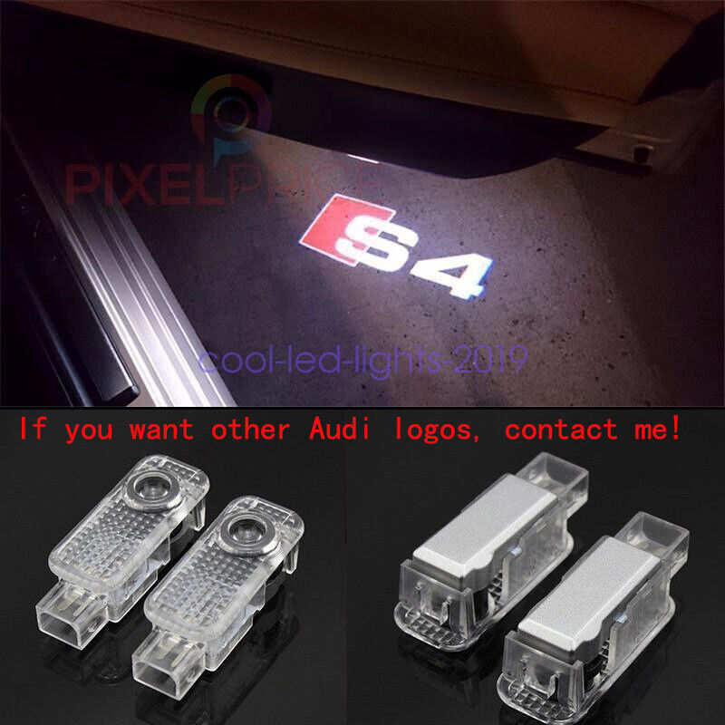 2Pcs Audi S4 LOGO GHOST LASER PROJECTOR DOOR UNDER PUDDLE LIGHTS FOR AUDI S4 -