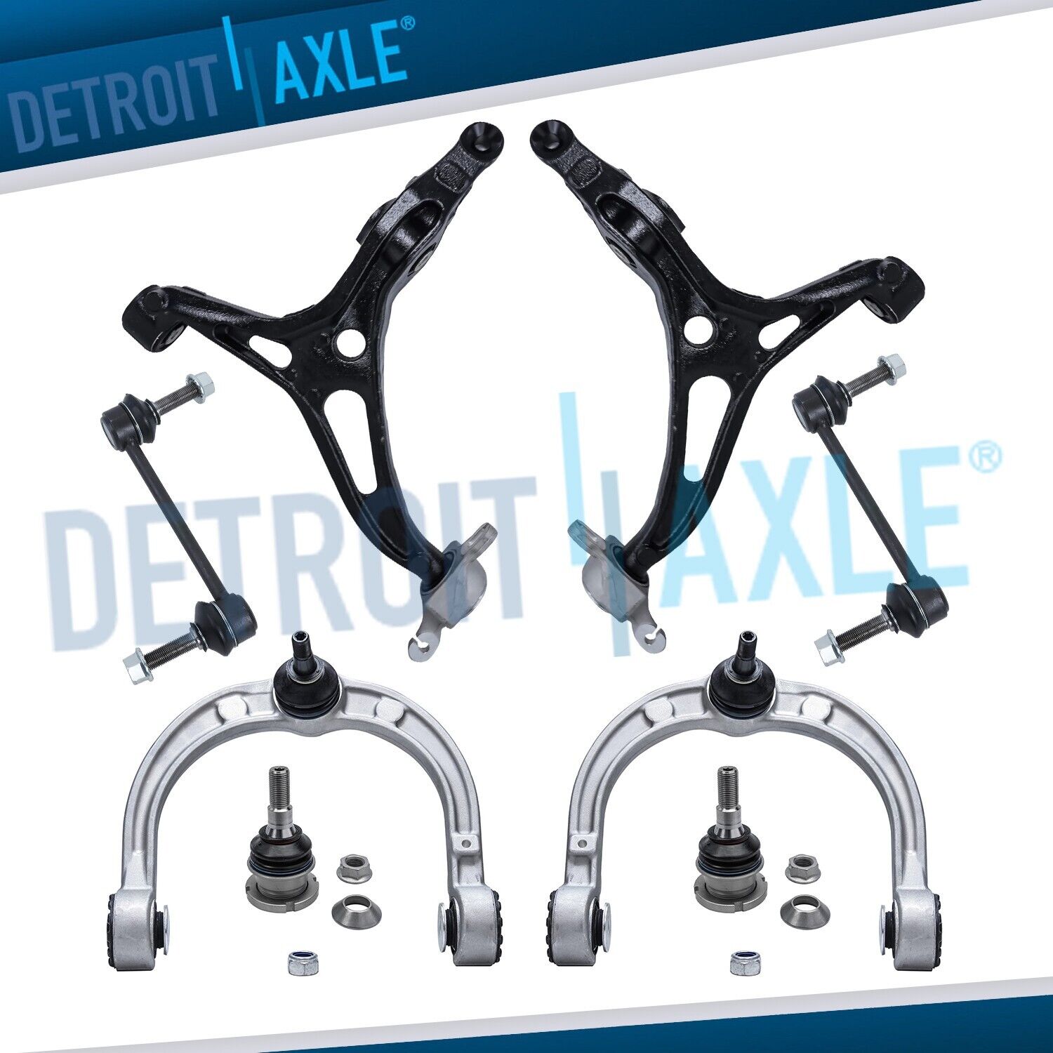 Front Lower & Upper Control Arms w/Ball Joints Suspension Kit for Mercedes GL ML