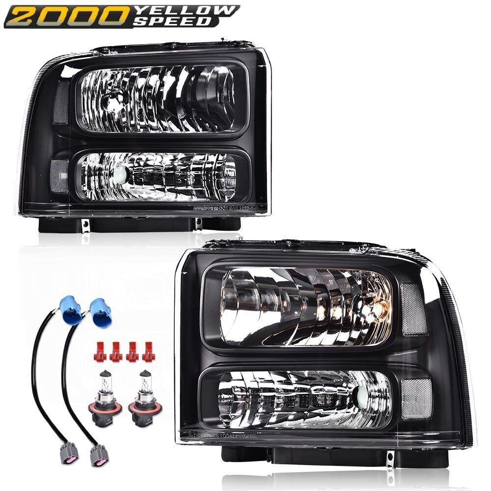 Fit For 1999-2004 Ford Super Duty F250 F350 Excursion Conversion Headlights Lamp