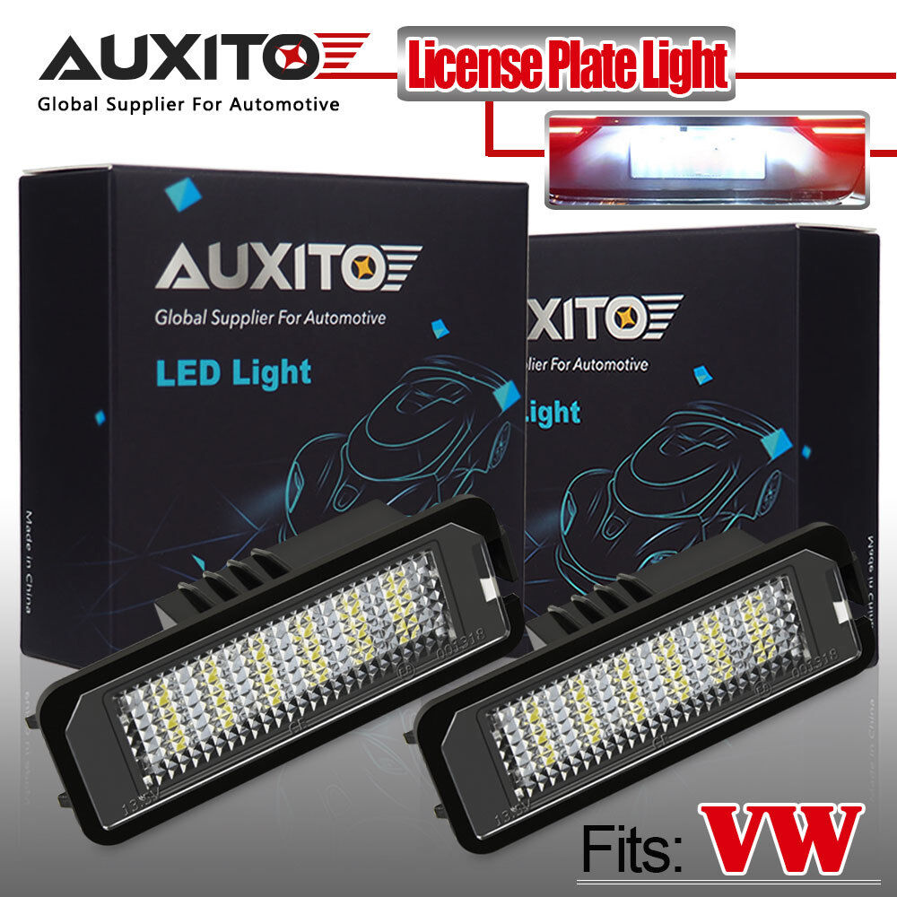 AUXITO 2X LED Number License Plate Light For VW GOLF MK 4 5 6 Passat B6 EOS