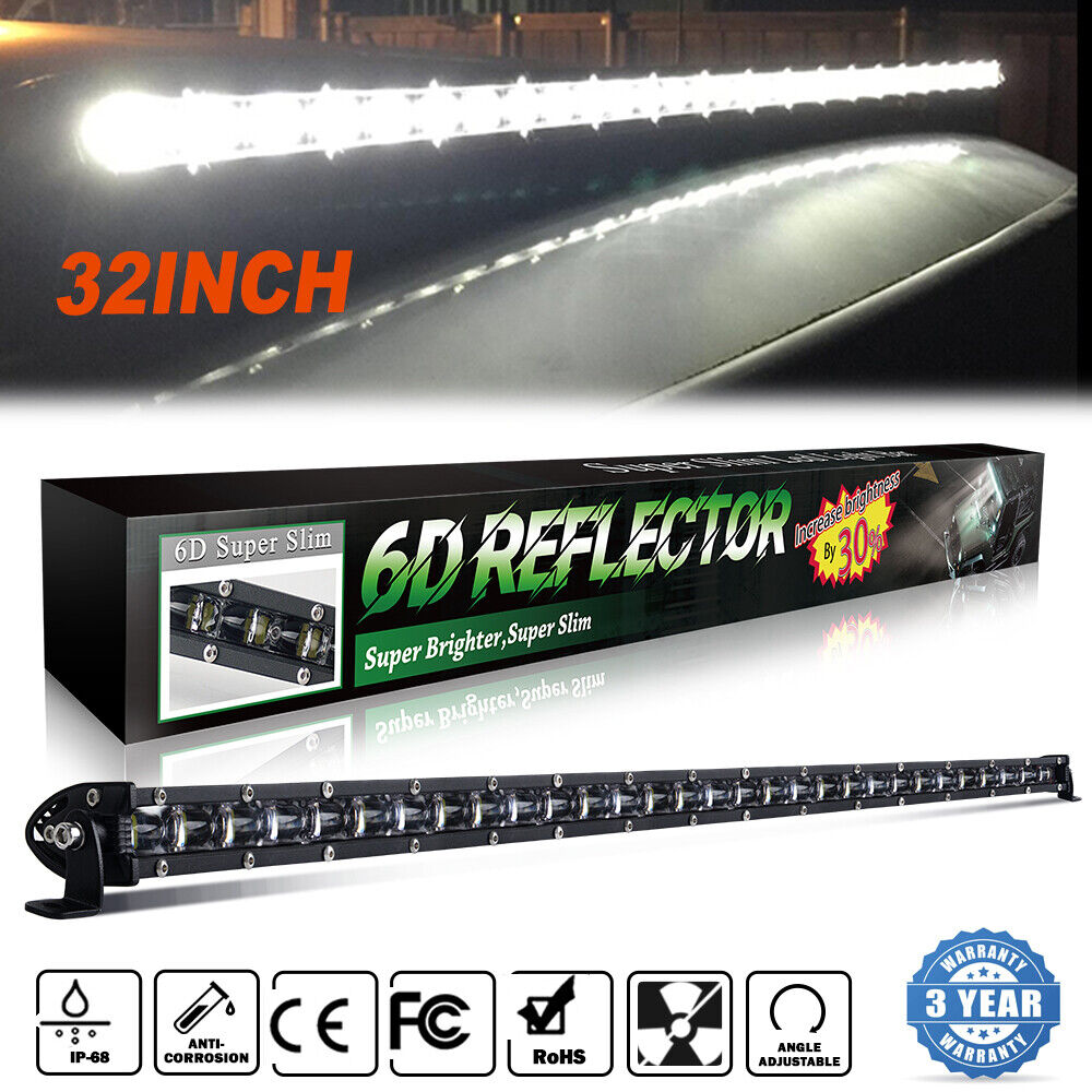 32inch LED Light Bar 6D Spot Flood Combo Offroad Driving Fog Truck 4WD ATV 32\