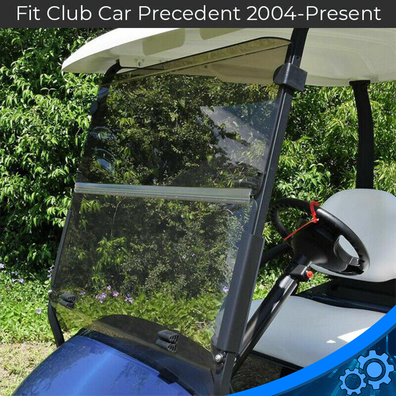 For Club Car Precedent (04-21) Golf Cart Acryl Fold Down Windshield - Tinted