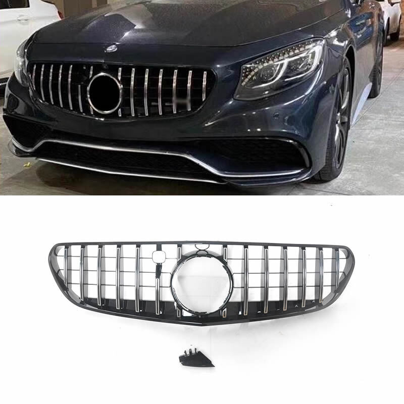 Chrome GT Style Grille For Mercedes Benz W217 S Coupe Class S550 2015-2017
