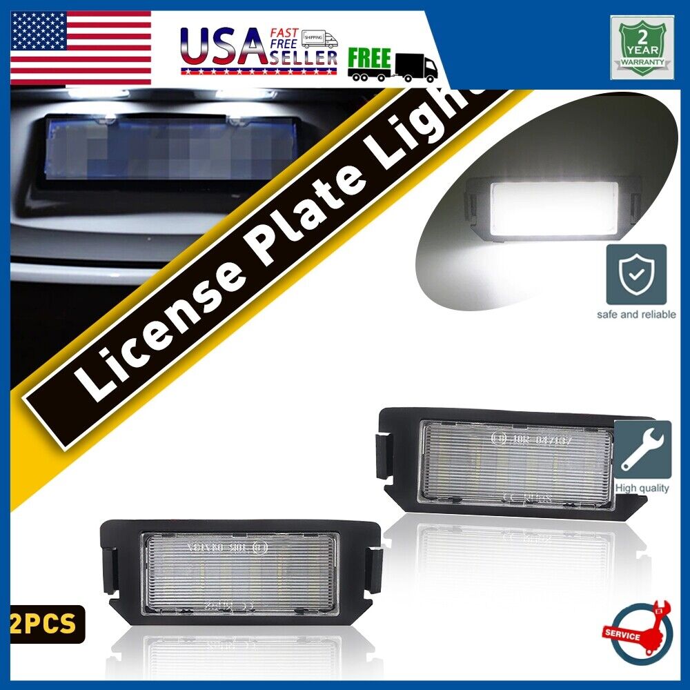 For 10-19 Kia Soul / Veloster Genesis 2D White SMD LED License Plate Lights Pair
