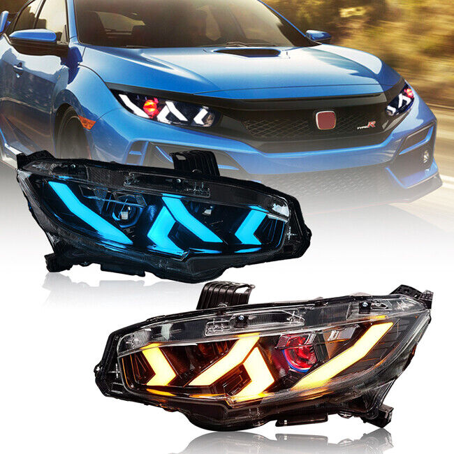 LED Headlight For Honda Civic 2016-2021 Sedan Hatch 10th Gen Type R Sport EX