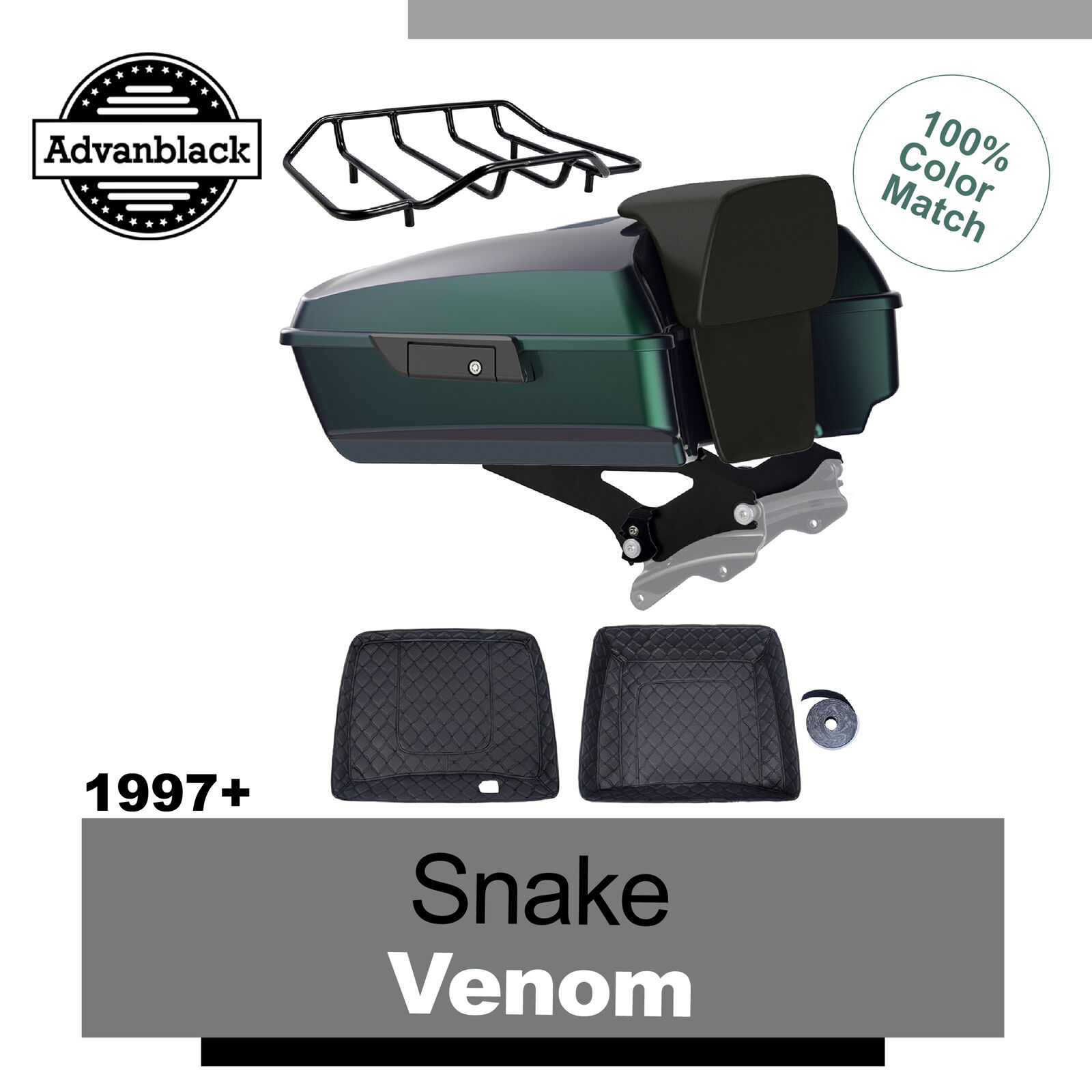 Advanblack Snake Venom Chopped Tour Pack Pak For 97+ Harley Street Road Glide