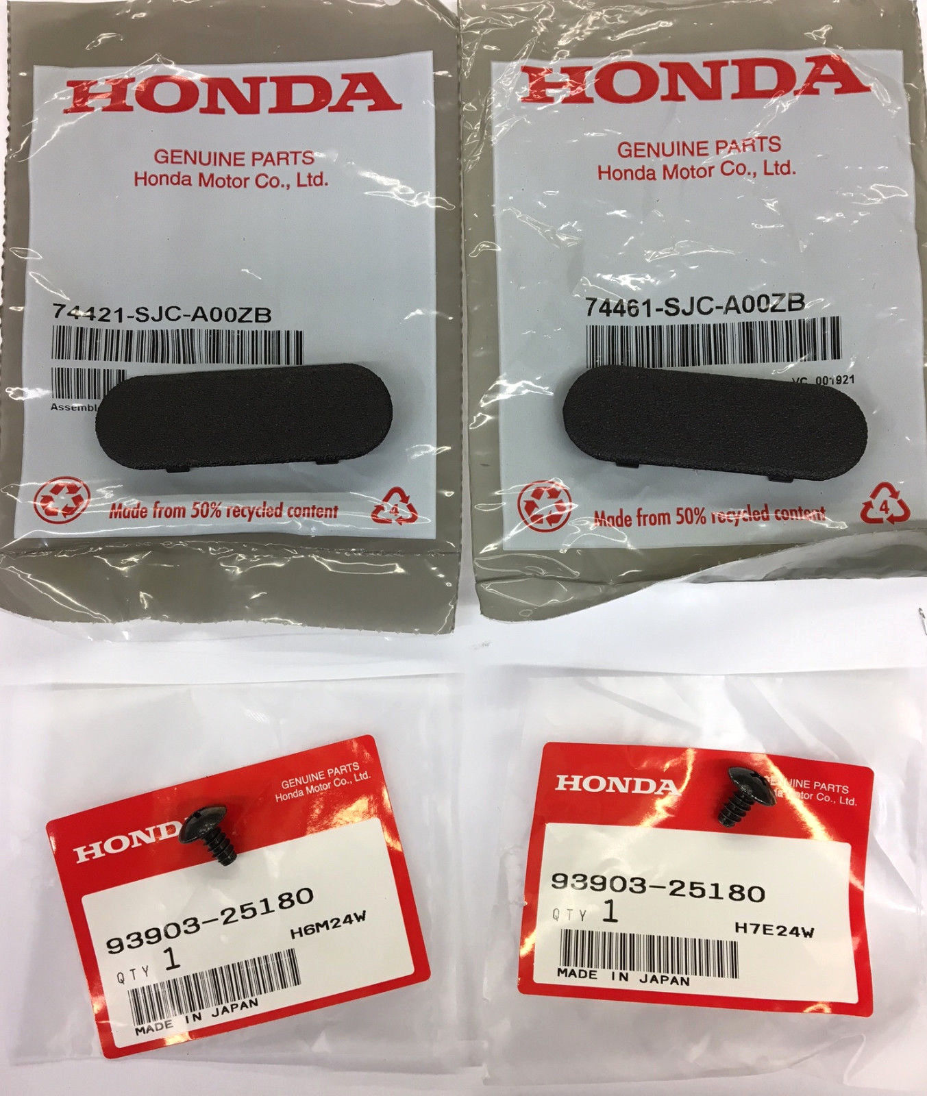 Genuine OEM Honda Ridgeline Bed Rail Cap Cover Set w/ Screws 06-14 Pair Caps