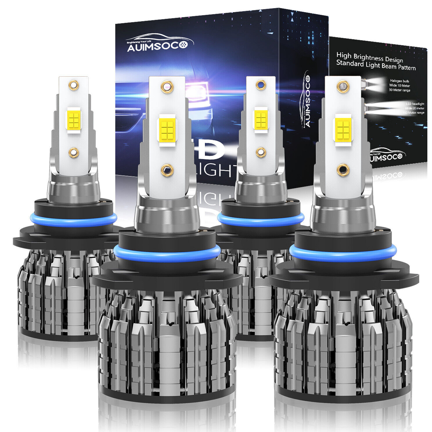 For Kia Sportage 2017-2021 9005 9005 LED Headlight Bulbs Kit Hi Lo Beam Combo 4x
