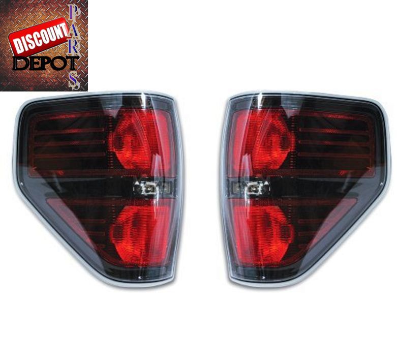 2009 2010 2011 2012 Ford SVT Raptor Style Black Outline Tail lights Lamps F150 