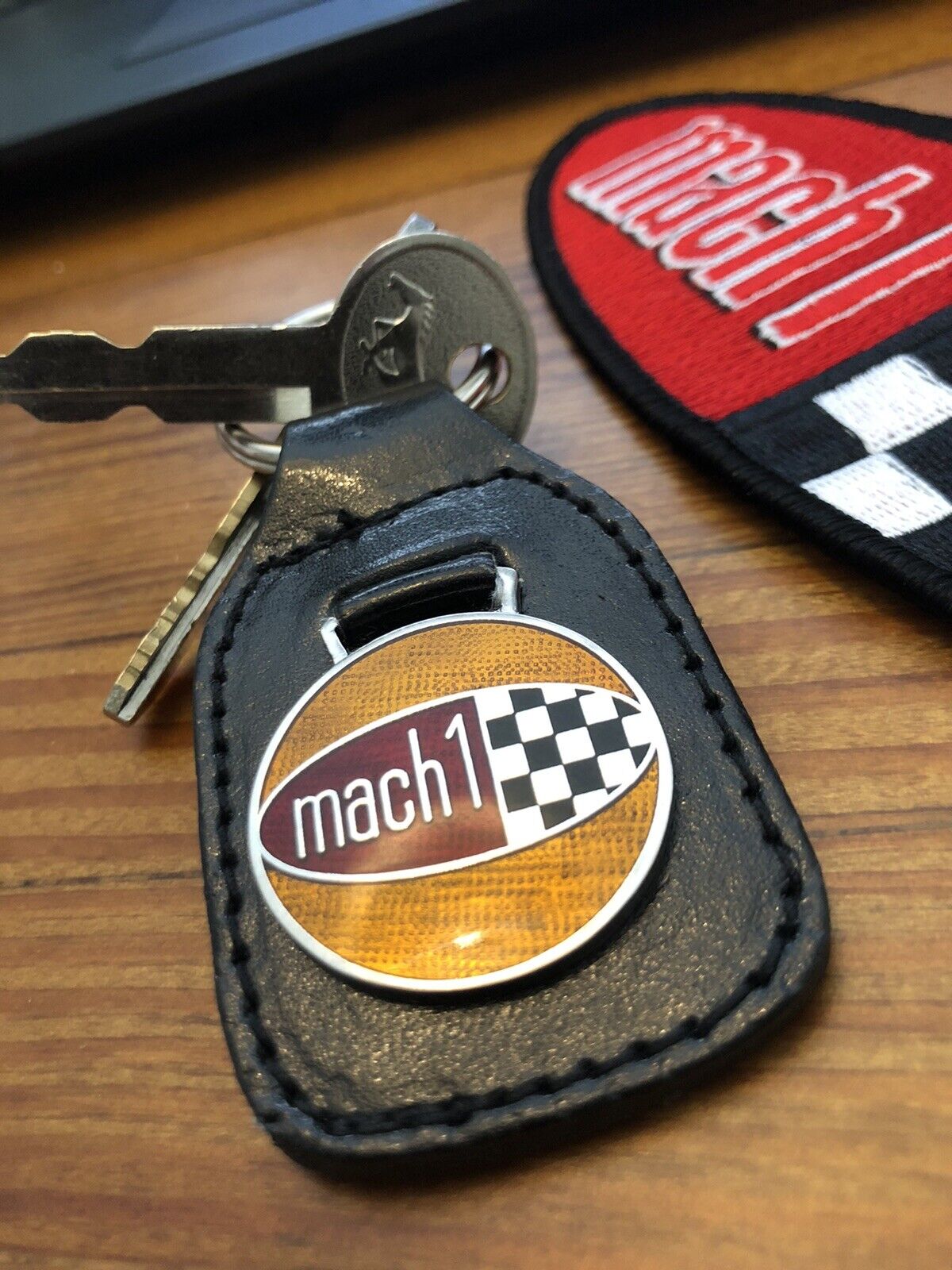 1969 1970 Mach 1 Ford Mustang Keychain Fob and Patch Vintage NOS