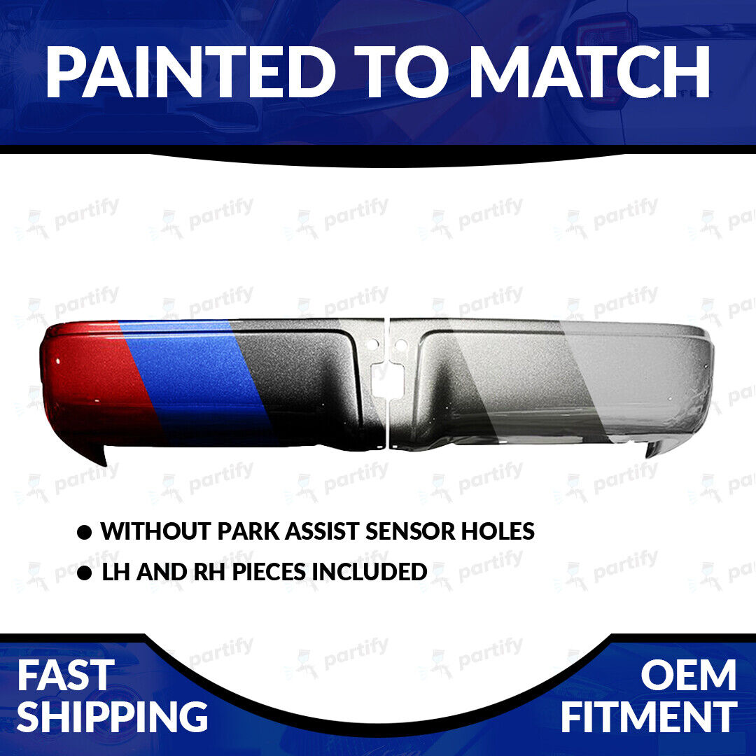 NEW Painted 2009-2014 Ford F-150 Rear Bumper Ends Without Sensor Holes