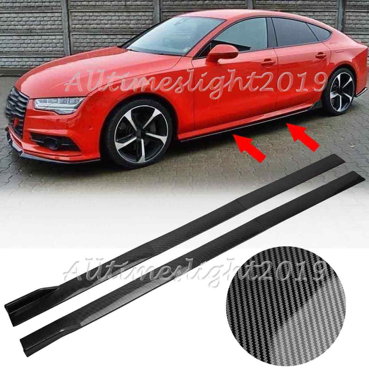 For Audi A3 S3 A4 S4 A5 S5 RS5 A7 A8 86.6'' Carbon Fiber Side Skirts Extension