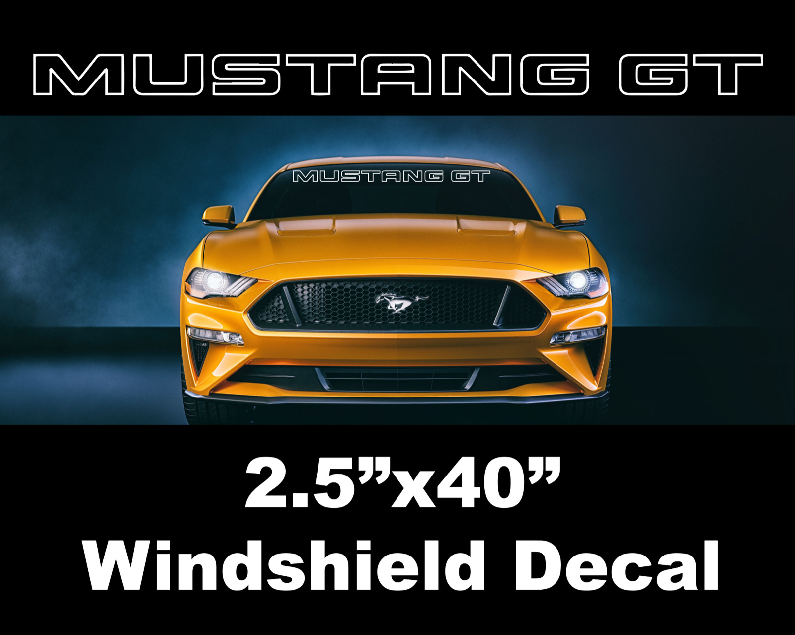 Ford Mustang Sport GT USDM windshield outline logo car banner decal sticker  349
