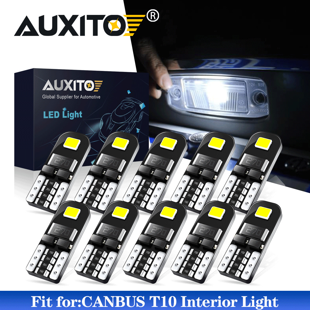 10/20x T10 194 168 W5W LED License Plate Interior Light Bulbs 6000K Canbus White