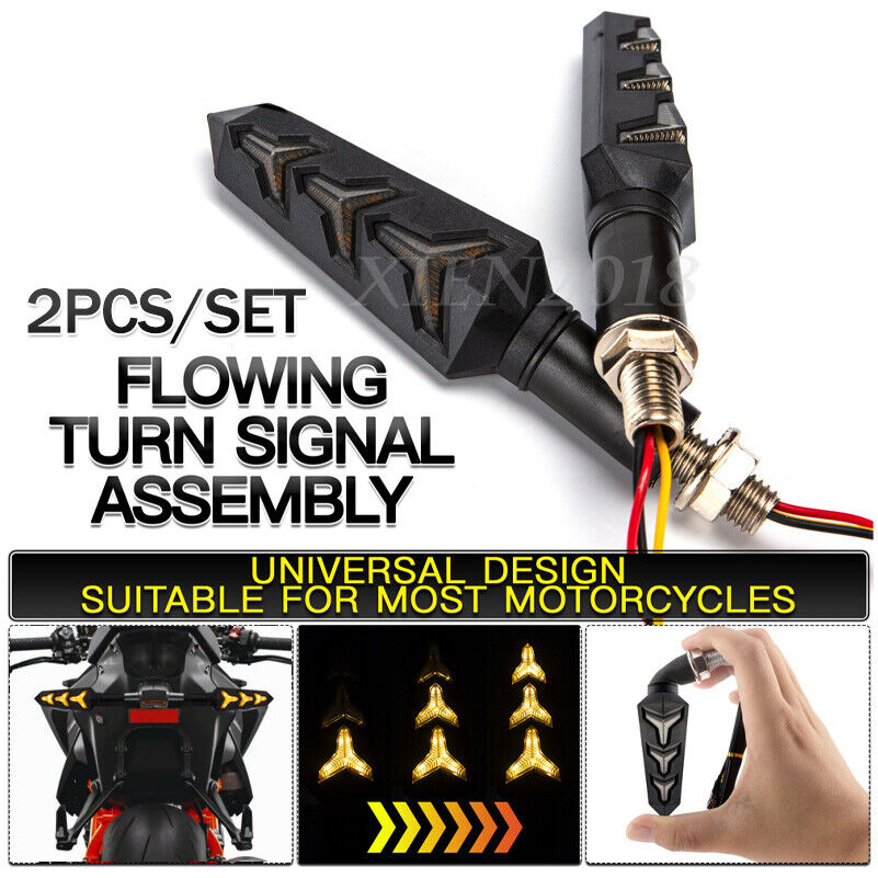 2Pcs Motorcycle LED Turn Signals Blinker Light For Kawasaki Ninja 250R 500R 650
