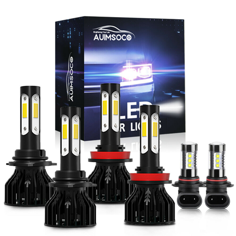 For Ford	Escape 2013-2016 6x LED Headlight Combo Hi-Lo Beam Fog Light Bulbs Kit