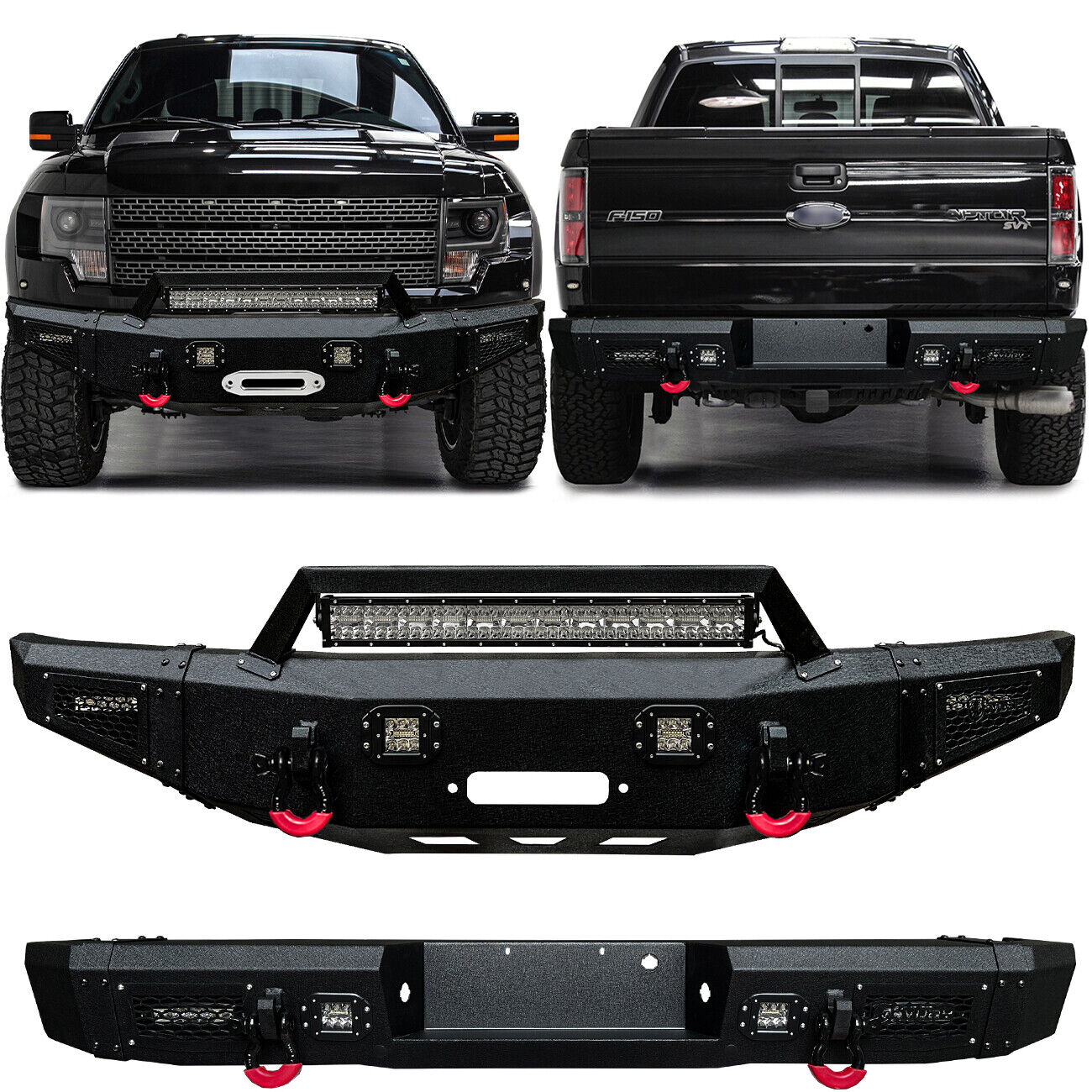 Vijay For 2009-2014 Ford F150 Raptor Front or Rear Bumper with LED Light