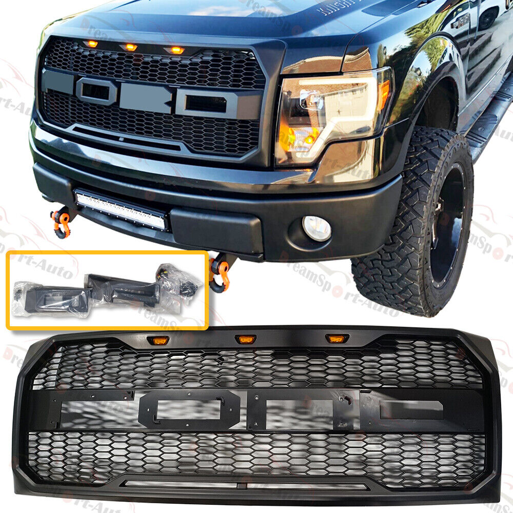 Raptor Style Front Bumper Upper Grill Grille For Ford F-150 F150 2009 2010-2014
