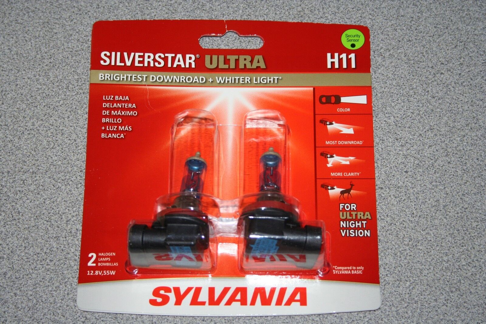 Sylvania Silverstar ULTRA  H11 Pair Set High Performance Headlight 2 Bulbs NEW