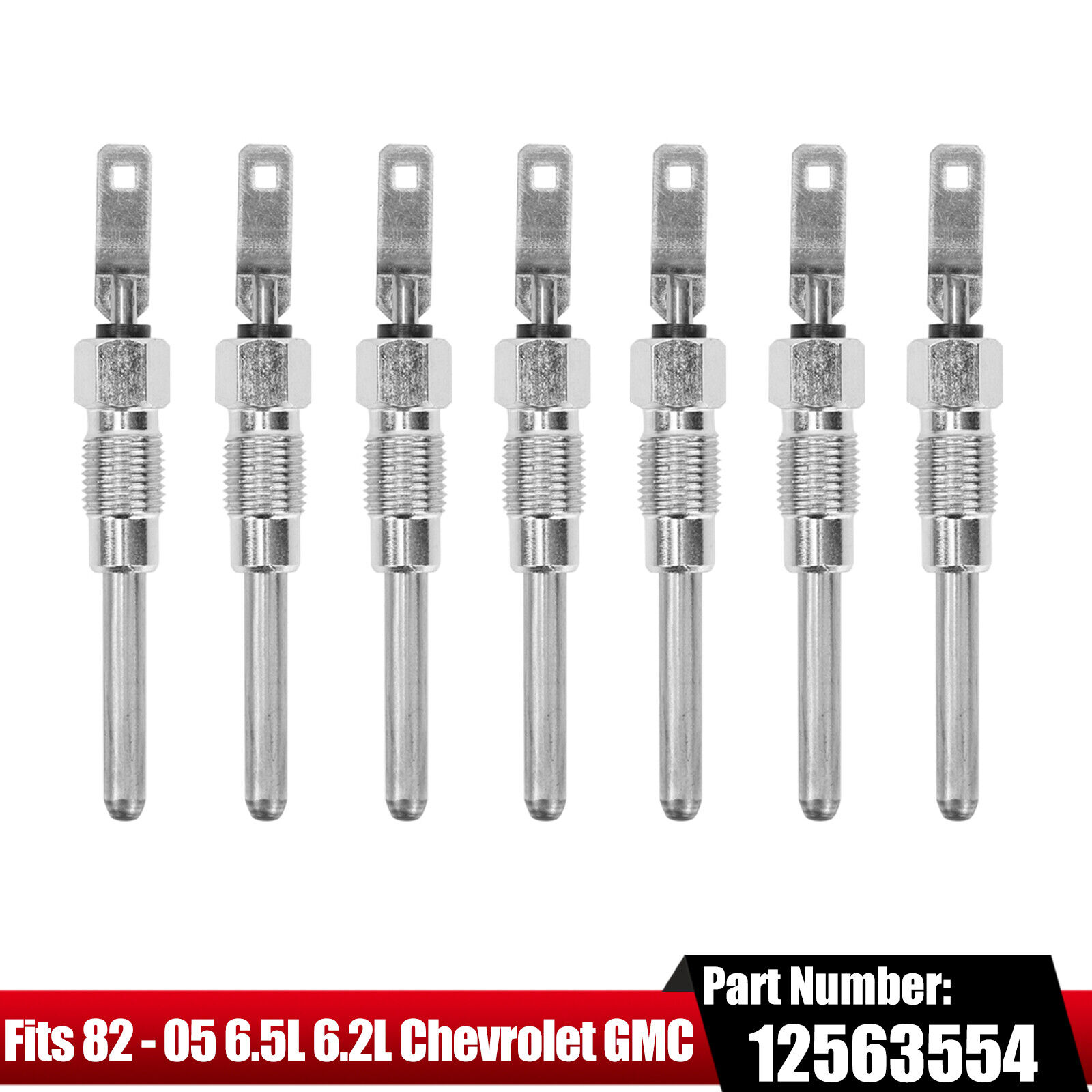 8pcs Glow Plugs For 6.5L 6.2L Powerstroke Diesel Chevrolet GMC Hummer 6.2 6.5 L