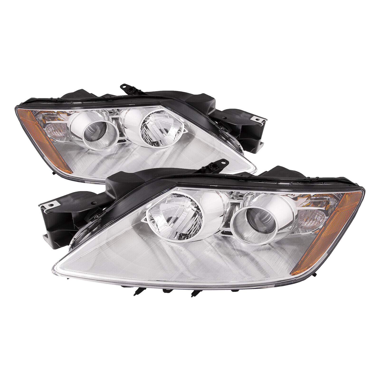 PERDE Chrome Projector Headlight Set For 2007-2011 Mazda CX-7 Halogen Models