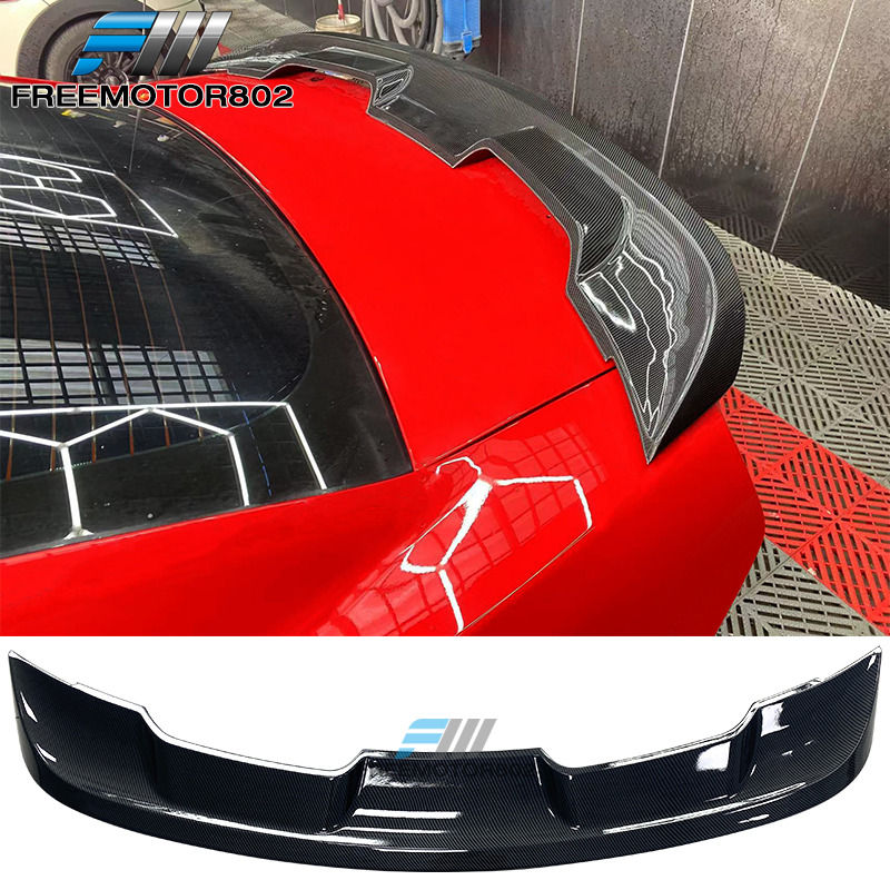 Fits 10-14 Ford Mustang 2020 GT500 Style Carbon Fiber Print Trunk Spoiler Wing