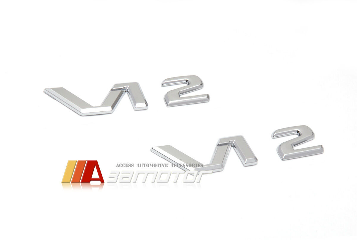 2x 3D V12 Side Emblem Letters Badge Decal Chrome Letter AMG fits Mercedes Benz