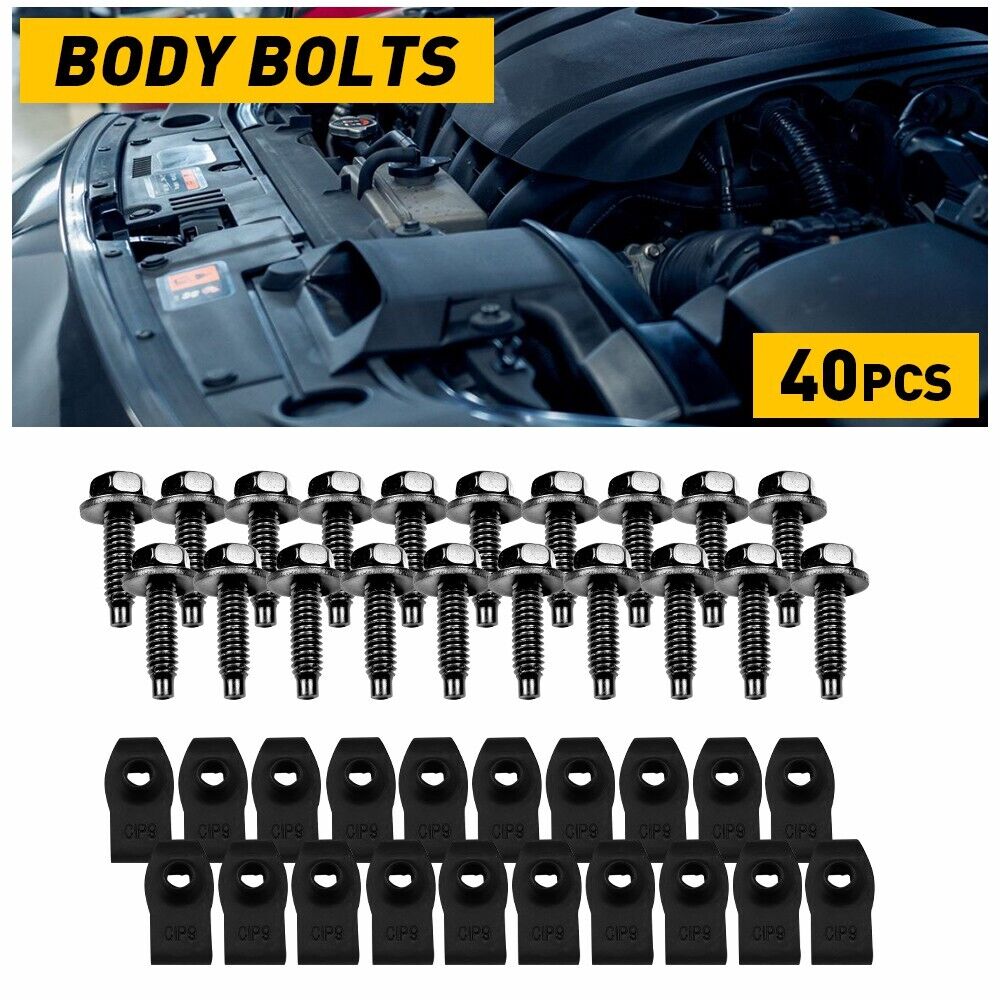 40x Body Bolts U-nut Clips For Ford Truck 5/16-18 x 1-3/16\