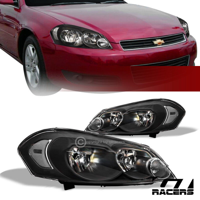 For 2006-2016 Chevy Impala/Limited/Monte Carlo Black Headlights Corner Signal nb