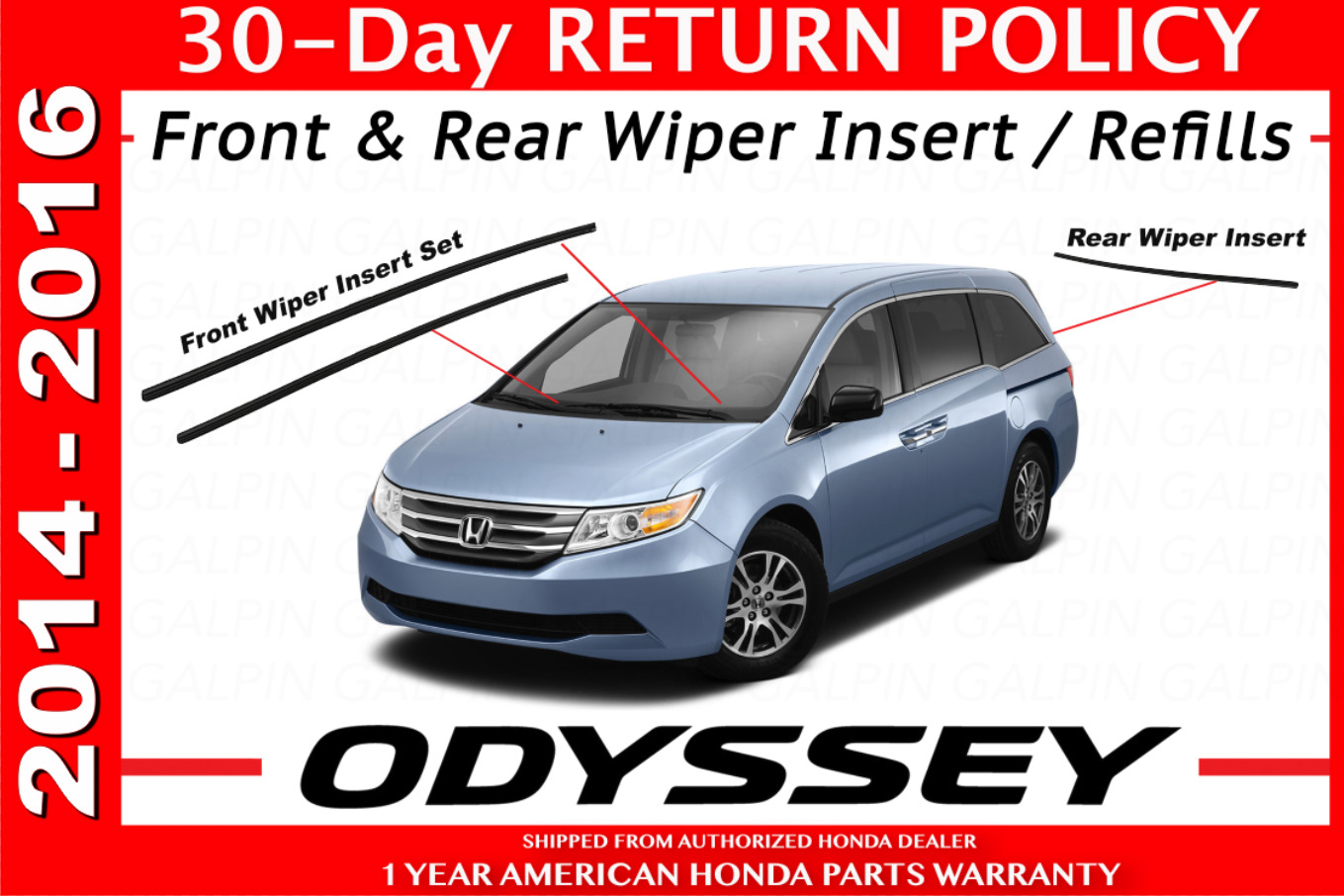 Genuine OEM Honda Odyssey Wiper Rubber Insert Set Front and Rear 2014 - 2016