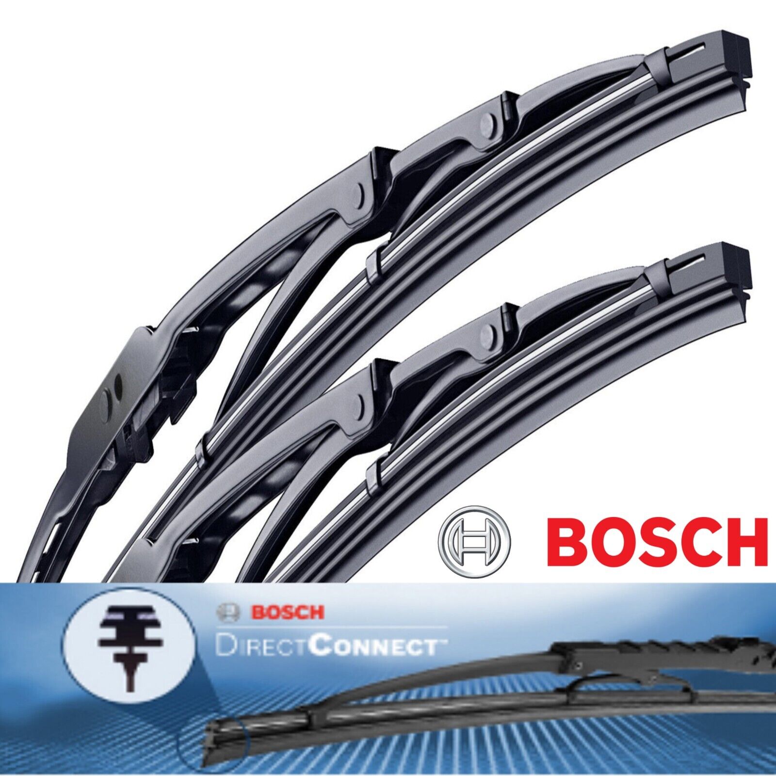 2 Pack Set Bosch Direct Connect Wiper Blade Sizes 17 and 17 Front Left and Right