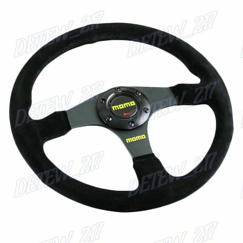 Universal 340mm Racing Steering Wheel with Suede Leather For momo hub X1