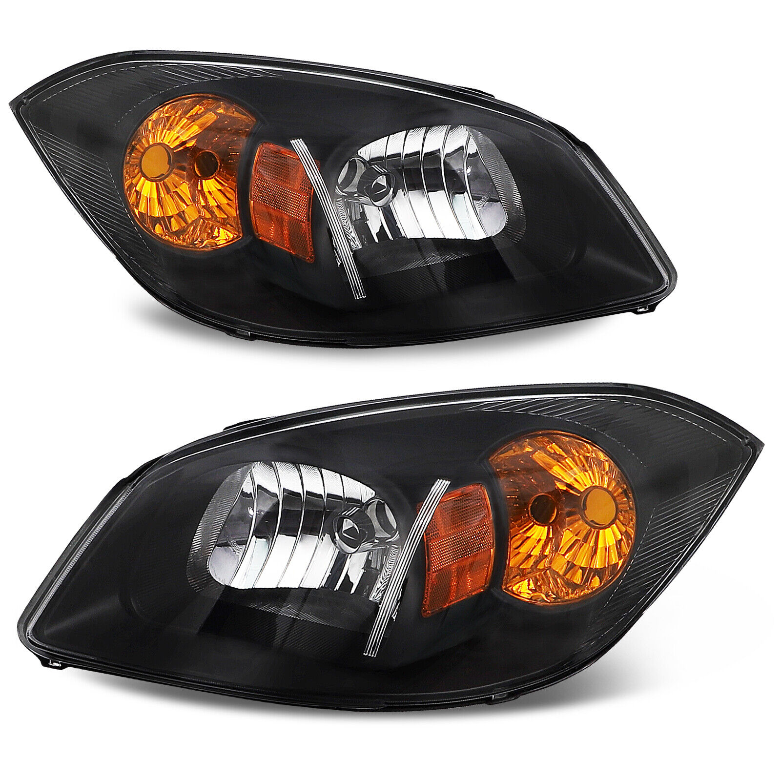 Black Headlights For 2005-2010 Chevy Cobalt LS LT 07-10 Pontiac G5 05-06 Pursuit