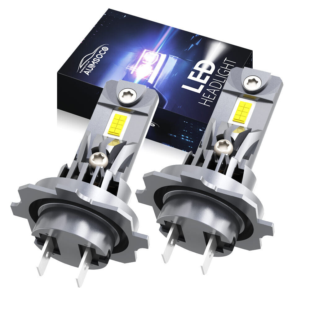 H7 LED Headlights Bulbs 10000K High Low Beams Kit Combo Super White Bright 2Pcs