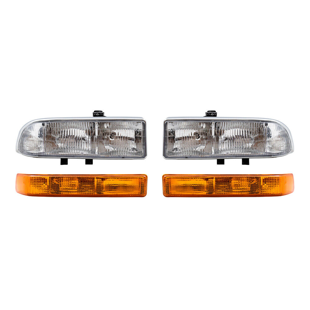 4 Pc Set of Headlights & Park Signal Marker Lights fit 98-05 Blazer & 98-04 S10