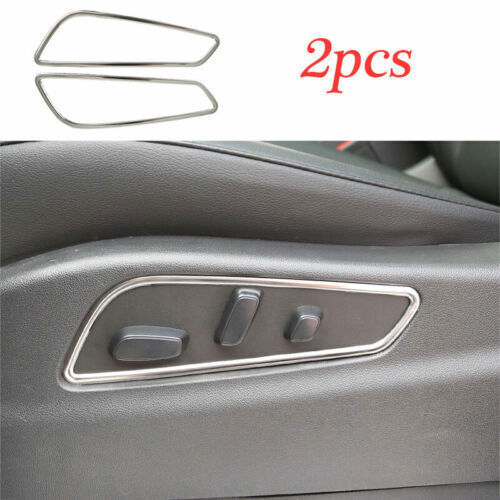 2X Silver Steel car Seat Adjust Handle Button For 2016-2020 Cadillac XT5