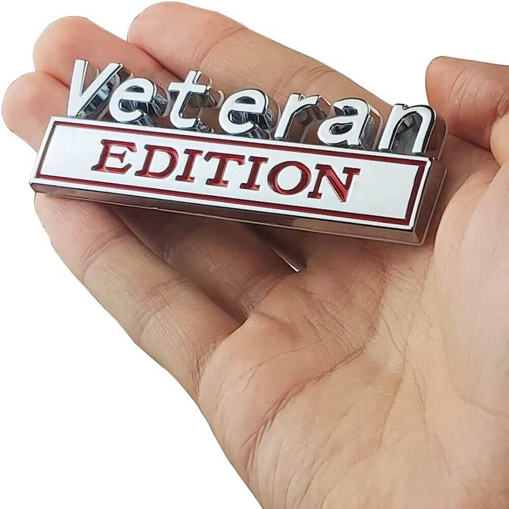 2Pcs 3D Metal Veteran Edition Emblem Badge Decals Car Truck Sticker Decal Alloy