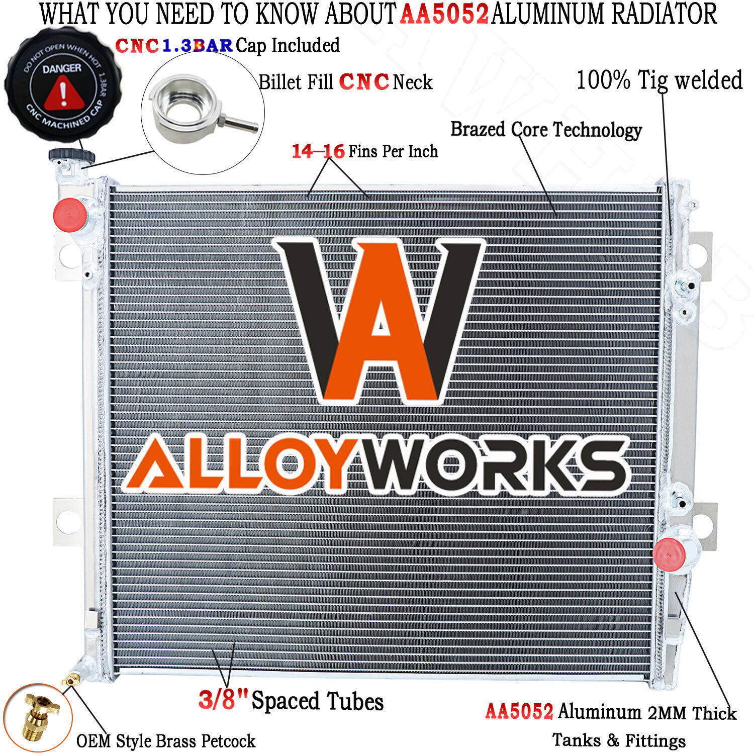 Aluminum 3 Row Radiator For 2003-2009 06 Toyota 4Runner SR5/Lexus GX470 4.7L V8