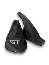 Embroidered GT Shift Parking Brake Boot For 94 -04 Ford Mustang Red White Stitch picture